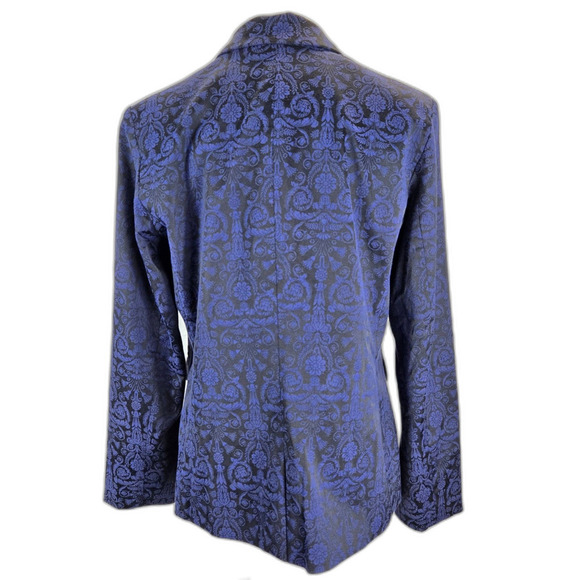 Chico's Embroidered Jacquard Blazer Sz 0 Office Siren Corpcore Preppy Glam - Picture 8 of 10